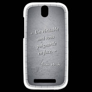 Coque HTC One SV Ami poignardée Noir Citation Oscar Wilde