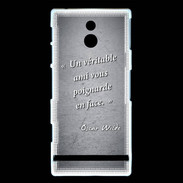 Coque Sony Xperia P Ami poignardée Noir Citation Oscar Wilde