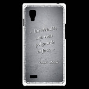 Coque LG Optimus L9 Ami poignardée Noir Citation Oscar Wilde