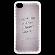 Coque iPhone 4 / iPhone 4S Ami poignardée Rose Citation Oscar Wilde