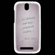 Coque HTC One SV Ami poignardée Rose Citation Oscar Wilde