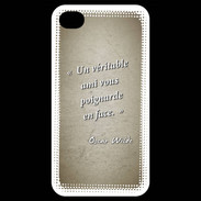 Coque iPhone 4 / iPhone 4S Ami poignardée Sepia Citation Oscar Wilde