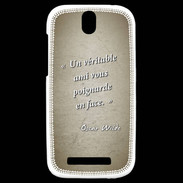 Coque HTC One SV Ami poignardée Sepia Citation Oscar Wilde