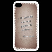 Coque iPhone 4 / iPhone 4S Ami poignardée Rouge Citation Oscar Wilde