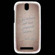 Coque HTC One SV Ami poignardée Rouge Citation Oscar Wilde