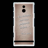 Coque Sony Xperia P Ami poignardée Rouge Citation Oscar Wilde