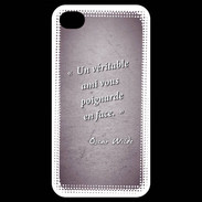 Coque iPhone 4 / iPhone 4S Ami poignardée Violet Citation Oscar Wilde