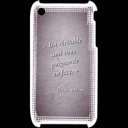 Coque iPhone 3G / 3GS Ami poignardée Violet Citation Oscar Wilde