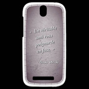 Coque HTC One SV Ami poignardée Violet Citation Oscar Wilde