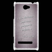 Coque HTC Windows Phone 8S Ami poignardée Violet Citation Oscar Wilde