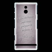 Coque Sony Xperia P Ami poignardée Violet Citation Oscar Wilde