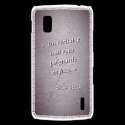 Coque LG Nexus 4 Ami poignardée Violet Citation Oscar Wilde