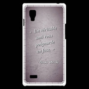 Coque LG Optimus L9 Ami poignardée Violet Citation Oscar Wilde