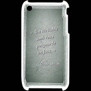 Coque iPhone 3G / 3GS Ami poignardée Vert Citation Oscar Wilde