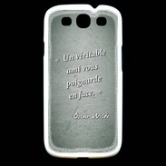 Coque Samsung Galaxy S3 Ami poignardée Vert Citation Oscar Wilde