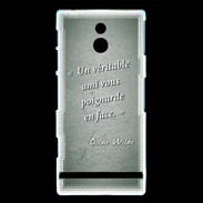 Coque Sony Xperia P Ami poignardée Vert Citation Oscar Wilde