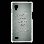Coque LG Optimus L9 Ami poignardée Vert Citation Oscar Wilde