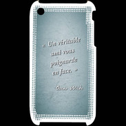 Coque iPhone 3G / 3GS Ami poignardée Turquoise Citation Oscar Wilde