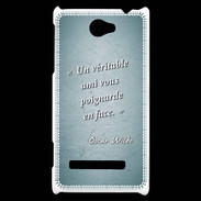 Coque HTC Windows Phone 8S Ami poignardée Turquoise Citation Oscar Wilde