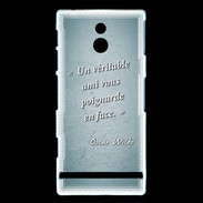 Coque Sony Xperia P Ami poignardée Turquoise Citation Oscar Wilde