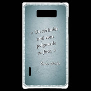 Coque LG Optimus L7 Ami poignardée Turquoise Citation Oscar Wilde