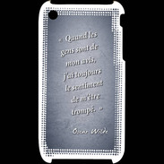 Coque iPhone 3G / 3GS Avis gens Bleu Citation Oscar Wilde