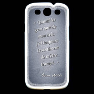 Coque Samsung Galaxy S3 Avis gens Bleu Citation Oscar Wilde