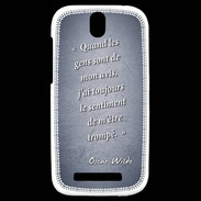 Coque HTC One SV Avis gens Bleu Citation Oscar Wilde