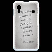 Coque Samsung ACE S5830 Avis gens Gris Citation Oscar Wilde