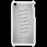 Coque iPhone 3G / 3GS Avis gens Gris Citation Oscar Wilde