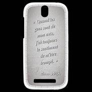 Coque HTC One SV Avis gens Gris Citation Oscar Wilde