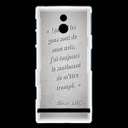 Coque Sony Xperia P Avis gens Gris Citation Oscar Wilde