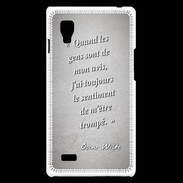 Coque LG Optimus L9 Avis gens Gris Citation Oscar Wilde