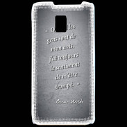 Coque LG P990 Avis gens Noir Citation Oscar Wilde