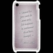 Coque iPhone 3G / 3GS Avis gens Rose Citation Oscar Wilde