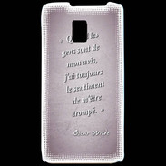 Coque LG P990 Avis gens Rose Citation Oscar Wilde