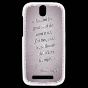 Coque HTC One SV Avis gens Rose Citation Oscar Wilde