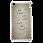 Coque iPhone 3G / 3GS Avis gens Sepia Citation Oscar Wilde