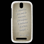 Coque HTC One SV Avis gens Sepia Citation Oscar Wilde