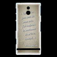 Coque Sony Xperia P Avis gens Sepia Citation Oscar Wilde