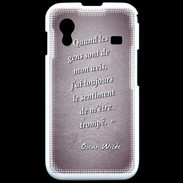 Coque Samsung ACE S5830 Avis gens violet Citation Oscar Wilde