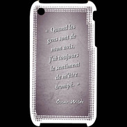 Coque iPhone 3G / 3GS Avis gens violet Citation Oscar Wilde