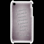 Coque iPhone 3G / 3GS Avis gens violet Citation Oscar Wilde