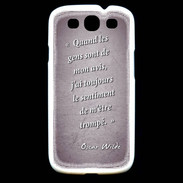 Coque Samsung Galaxy S3 Avis gens violet Citation Oscar Wilde