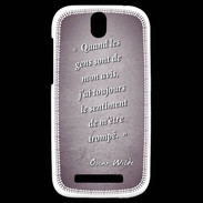 Coque HTC One SV Avis gens violet Citation Oscar Wilde