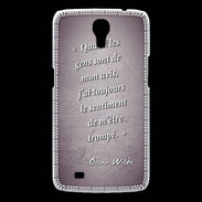 Coque Samsung Galaxy Mega Avis gens violet Citation Oscar Wilde