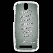 Coque HTC One SV Avis gens Vert Citation Oscar Wilde