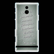 Coque Sony Xperia P Avis gens Vert Citation Oscar Wilde