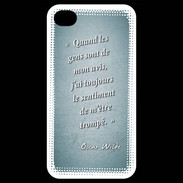 Coque iPhone 4 / iPhone 4S Avis gens Turquoise Citation Oscar Wilde