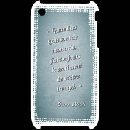 Coque iPhone 3G / 3GS Avis gens Turquoise Citation Oscar Wilde